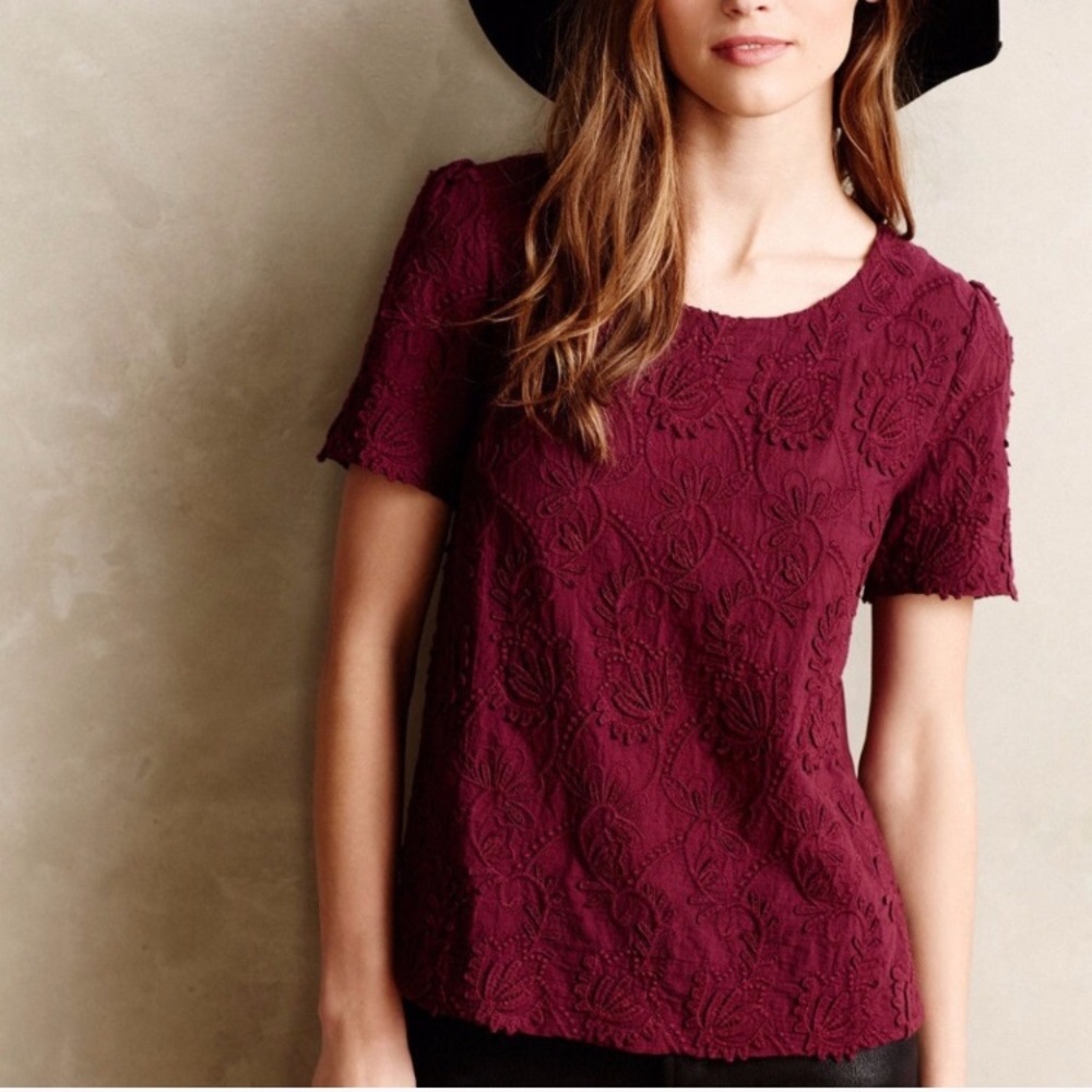 Anthropologie Vanessa Virginia lace floral top